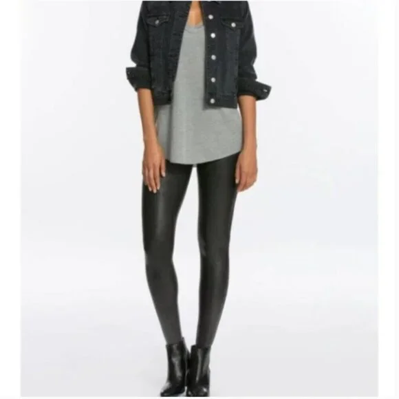 SPANX Ready To Wow Faux Leather Legging Black M 2437 - Picture 2 of 12